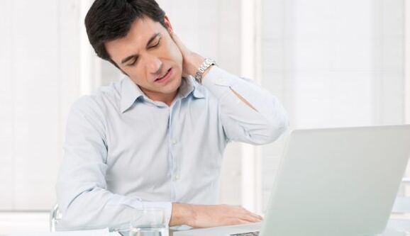 Osteocondrosis cervical del trabajo en una computadora