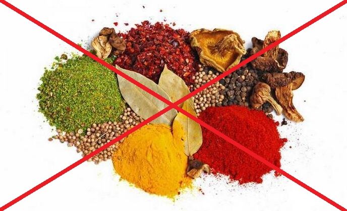 En caso de osteocondrosis cervical es necesario evitar el uso de condimentos picantes.