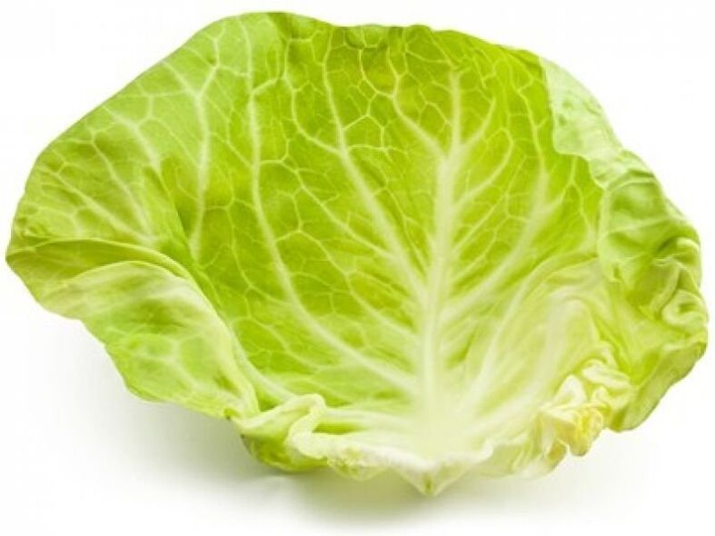 Una hoja de col aplicada en el cuello ayudará a aliviar el dolor debido a la osteocodrosis.